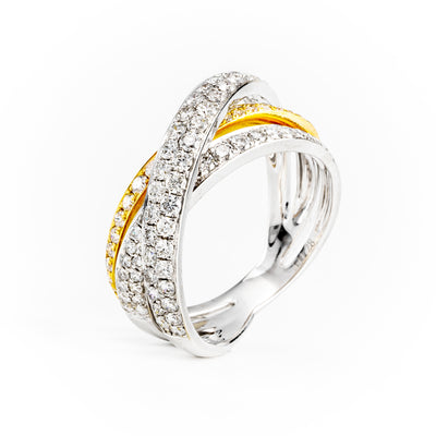 18K White & Yellow Gold Tdw. 1.28ct Diamond Ring | Diamond Engagement Rings Melbourne | Diamond Wedding Rings Melbourne | H&H Jewellery 