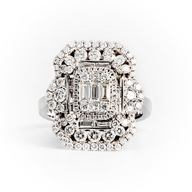 18K White Gold Tdw. 1.76ct Diamond Ring | White Gold Diamond Rings Melbourne | White Gold Diamond Engagement Rings Melbourne | White Gold Diamond Wedding Rings Melbourne | H&H Jewellery