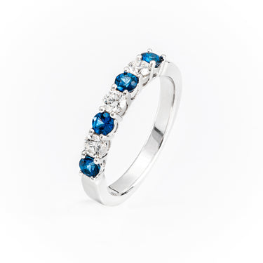 18K White Gold 0.54ct Sapphire & Diamond Ring | Sapphire Engagement Rings | Sapphire Jewellery Melbourne | Sapphire Jewellery Australia | Sapphire Wedding Rings | H&H Jewellery