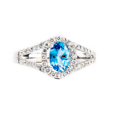 18K White Gold 0.72ct Tanzanite and Diamond Ring - 20639969 - H&H Jewellery Pty Ltd