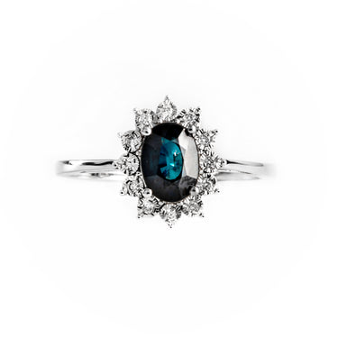 18K White Gold 1.13ct Sapphire and Diamond Engagement Ring | Sapphire and Diamond Engagement Rings | Sapphire Wedding Rings Melbourne | H&H Jewellery
