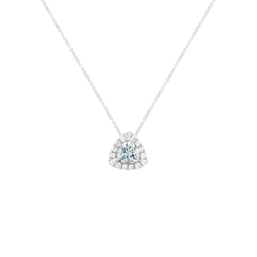 9K White Gold Aquamarine and Diamond Pendant | Aquamarine Jewellery Melbourne | Aquamarine Jewellery Australia | H&H Jewellery