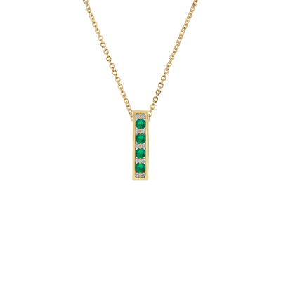 9K Yellow Gold Emerald and Diamond Pendant - 20717308 - H&H Jewellery Pty Ltd