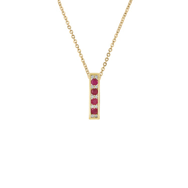 9K Yellow Gold Ruby and Diamond Pendant - 20717315 - H&H Jewellery Pty Ltd