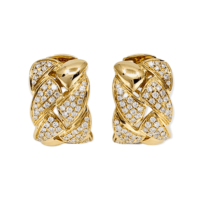 18K Yellow Gold Tdw. 1.01ct Diamond Huggies  Earrings - 20719425 - H&H Jewellery Pty Ltd