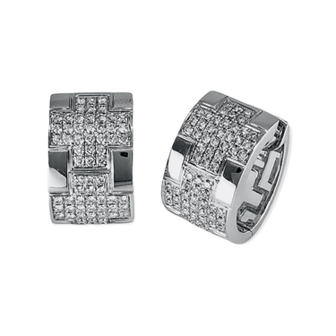 18K White Gold Tdw. 1.55ct Diamond Huggie Earrings - 20719418 - H&H Jewellery Pty Ltd