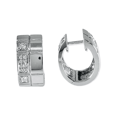 18K White Gold Tdw. 0.42ct Diamond Huggie Earrings - 20719449 - H&H Jewellery Pty Ltd
