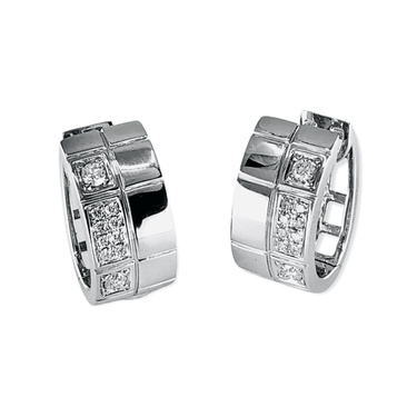 18K White Gold Tdw. 0.42ct Diamond Huggie Earrings - 20719449 - H&H Jewellery Pty Ltd