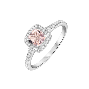 9K White Gold Morganite and Diamond Engagement Ring| Morganite Engagement Rings Melbourne | Engagement Rings Melbourne | Wedding Rings Melbourne | H&H Jewellery