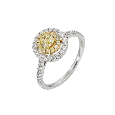 18K White Gold Yellow Diamond Ring | Diamond Rings Melbourne | Engagement Rings Melbourne | Wedding Rings Melbourne | H&H Jewellery