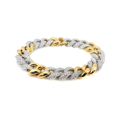 18K Yellow and White Gold Tdw 6.70ct Bracelet | Gold and Diamond Tennis Bracelet Melbourne | Gold and Diamond Tennis Bracelet Australia | H&H Jewellery