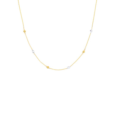 9K Yellow And White Gold Disc Necklace - WSGD90198.BIC - H&H Jewellery Pty Ltd