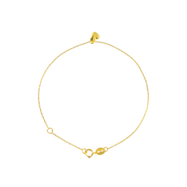 9K Yellow Gold Drop Heart Bracelet | Gold and Diamond Bracelets Melbourne | Gold and Diamond Bracelets Australia | H&H Jewellery
