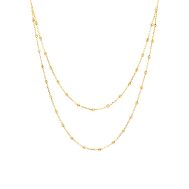 9K Yellow Gold Beaded Double Chain Necklace - WSGD90302.YG - H&H Jewellery Pty Ltd