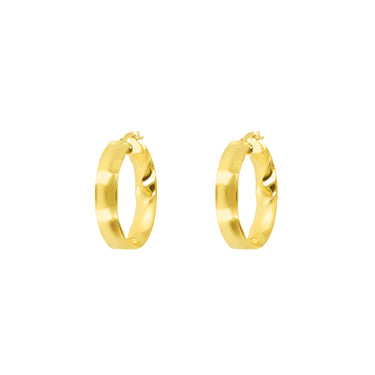 9K Yellow Gold Tube Ripple Hoop Earrings - WSGD90335.YG - H&H Jewellery Pty Ltd