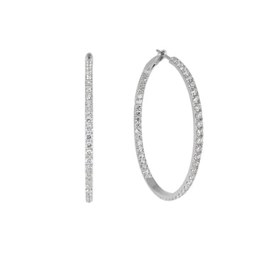 18K White Gold Tdw. 3.17ct Diamond Earrings | Gold Hoop Earrings Melbourne | Gold Hoop Earrings Melbourne | H&H Jewellery