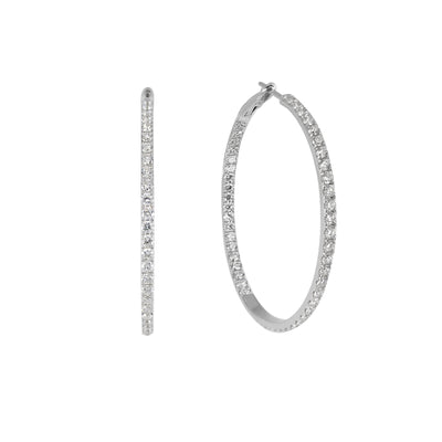 18K White Gold Tdw. 3.17ct Diamond Earrings | Gold Hoop Earrings Melbourne | Gold Hoop Earrings Melbourne | H&H Jewellery 