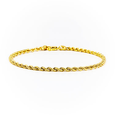 9K Yellow Gold Italian Made Rope Bracelet | Gold and Diamond Tennis Bracelet Melbourne | Gold and Diamond Tennis Bracelet Australia | H&H Jewellery
