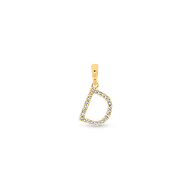 9K Gold Diamond 'D' Initial Pendant - DSSP-D - H&H Jewellery Pty Ltd