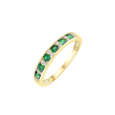 9K Yellow Gold Diamond and Emerald Ring - 20717322 - H&H Jewellery Pty Ltd