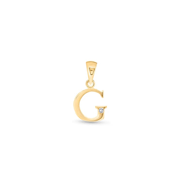 9K Gold Single Diamond 'G' Initial Pendant - DSNP-G - H&H Jewellery Pty Ltd
