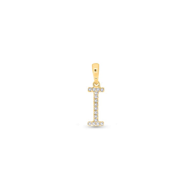 9K Gold Diamond 'I' Initial Pendant - DSSP-I - H&H Jewellery Pty Ltd