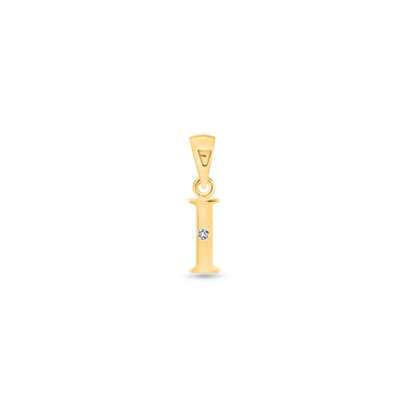9K Gold Single Diamond 'I' Initial Pendant - DSNP-I - H&H Jewellery Pty Ltd