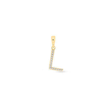 9K Gold Diamond 'L' Initial Pendant - DSSP-L - H&H Jewellery Pty Ltd