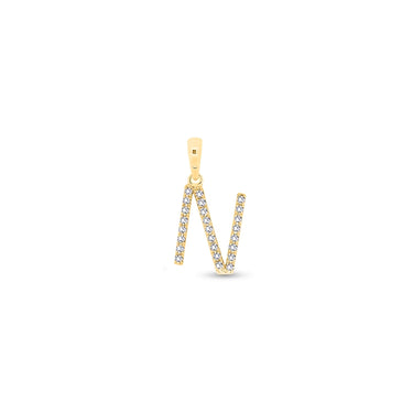 9K Gold Diamond 'N' Initial Pendant - DSSP-N - H&H Jewellery Pty Ltd