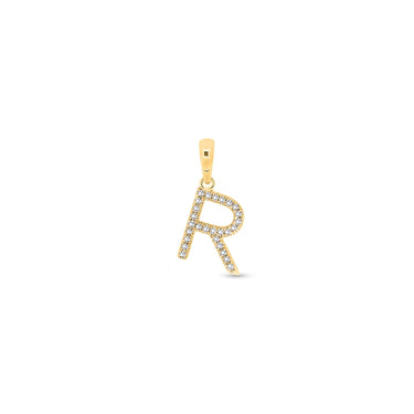 9K Gold Diamond 'R' Initial Pendant - DSSP-R - H&H Jewellery Pty Ltd