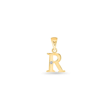 9K Gold Single Diamond 'R' Initial Pendant - DSNP-R - H&H Jewellery Pty Ltd