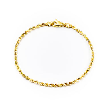 9K Yellow Gold Italian Made Rope Bracelet | Gold and Diamond Tennis Bracelet Melbourne | Gold and Diamond Tennis Bracelet Australia | H&H Jewellery