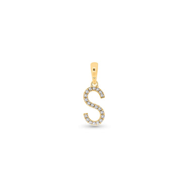 9K Gold Diamond 'S' Initial Pendant - DSSP-S - H&H Jewellery Pty Ltd