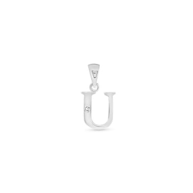 9K Gold Single Diamond 'U' Initial Pendant - DSNP-U - H&H Jewellery Pty Ltd
