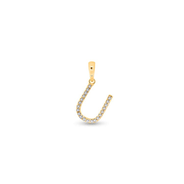 9K Gold Diamond 'U' Initial Pendant - DSSP-U - H&H Jewellery Pty Ltd
