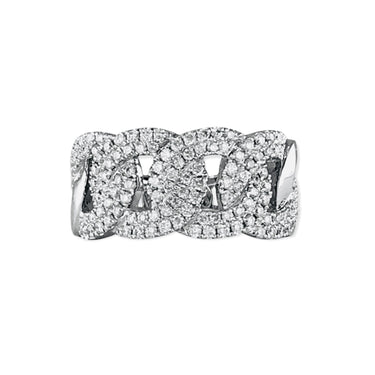 18K White Gold Tdw. 0.75ct Diamond Curb Link Dress Ring - 20719319 - H&H Jewellery Pty Ltd