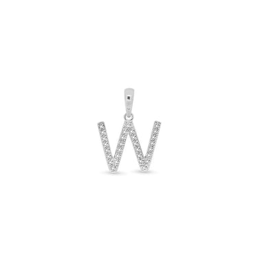 9K Gold Diamond 'W' Initial Pendant - DSSP-W - H&H Jewellery Pty Ltd