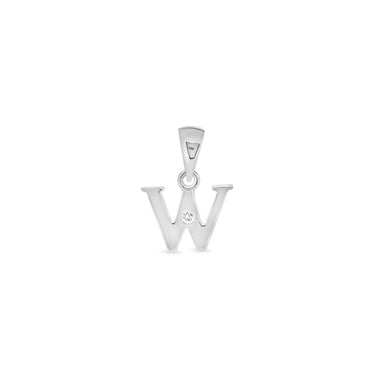 9K Gold Single Diamond 'W' Initial Pendant - DSNP-W - H&H Jewellery Pty Ltd