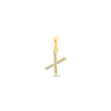 9K Gold Diamond 'X' Initial Pendant - DSSP-X - H&H Jewellery Pty Ltd