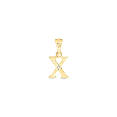 9K Gold Single Diamond 'X' Initial Pendant - DSNP-X - H&H Jewellery Pty Ltd
