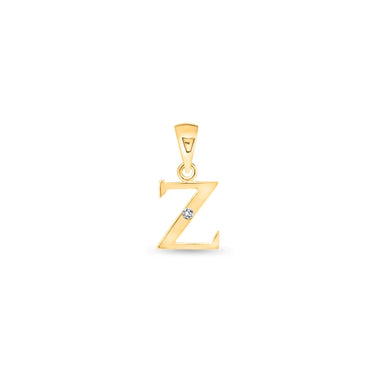 9K Gold Single Diamond 'Z' Initial Pendant - DSNP-Z - H&H Jewellery Pty Ltd
