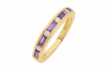 18K White Gold 0.53ct Amethyst and Diamond Ring