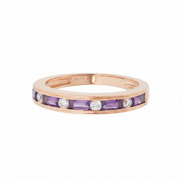18K White Gold 0.53ct Amethyst and Diamond Ring