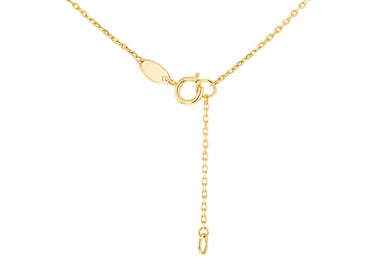 9K Yellow Gold 3 Malachite Petal Necklace  - 20789381