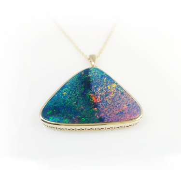 9K Yellow Gold Opal Pendant -20634674