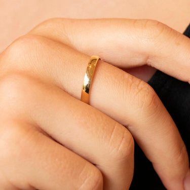 9K Yellow Gold Solid Court Ring 3mm - 20788957