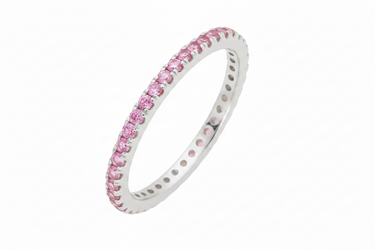 18K Yellow Gold 0.58ct Pink Sapphire Band Ring - 20729523