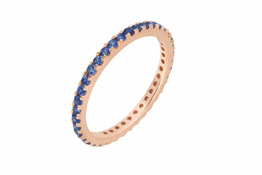 18K White Gold 0.61ct Sapphire Band Ring