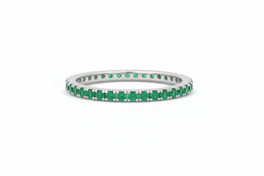 18K White Gold 0.46ct Emerald Band Ring