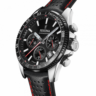 Festina Watch F20561/4 Black Leather Strap, Men's